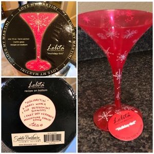 Lolita ‘Holidaytini’ hand-painted martini glass